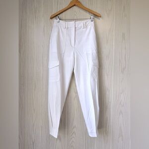 XPRESS White High Rise Cargo Ankle Pants Women’s 4R Stretch LNC (Missing Belt)